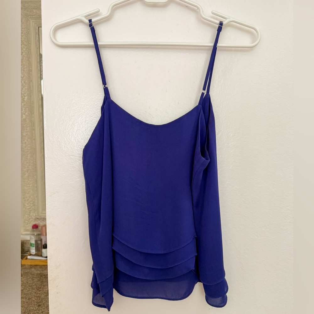Parker Blue Brynlee Tiered Silk Camisole - Picture 4 of 5
